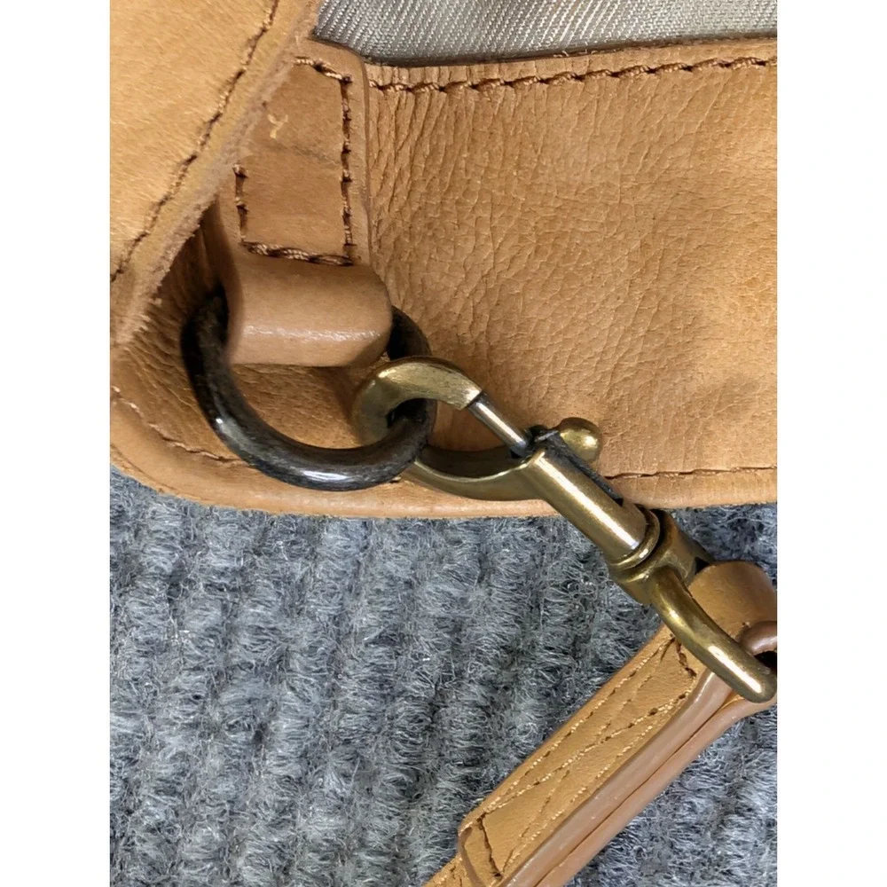 American Leather‎ Co Lenox Triple Entry Satchel Bag Purse Leather Cafe Latte